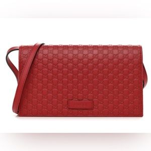 Microguccissima Crossbody Wallet Red